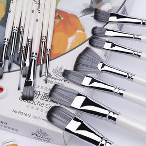Rifornimenti di arte 15Pcs Pennello Set Manici In Legno Professionale Spazzole di Pittura Kit per Olio Acrilici Acquerello Gouache - Product Image 2