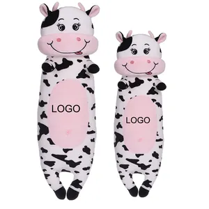 Almohada de peluche de vaca para niños, cojín de felpa de vaca grande de cuerpo largo, hecho a medida