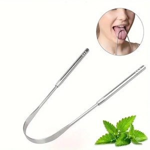 Wholesale Cleaning Brush Stainless Steel Tongue Scraper U-shaped Metal Fresh Breath Coated Oral Hygiene Care - Product Image 5