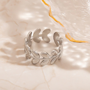 European Style Stainless Steel <b>Rings</b> Heart Leaves Ocean Theme Seashell Design Women's Fashion Jewelry Daily Wear - Product Image 3