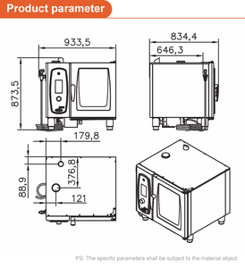 เตาอบคอมบิสเตนเลสสตีล 6 ถาดอเนกประสงค์ สำหรับอบไก่และเนื้อสัตว์ - Product Image 6