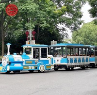 Train touristique à moteur diesel certifié CE, capacité 40 places, pour usage urbain, train sans rails, train électrique terrestre de divertissement de petite taille