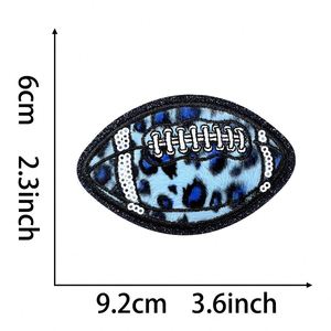 New Hot Iron on Embroidered <b>Black</b> Glitter Border Leopard Print Colorful Softball Patch for Hat Hoodies Decoration - Product Image 6