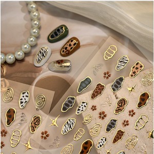 Pegatinas Retro para <span class=keywords><strong>Uñas</strong></span> con Estampado <span class=keywords><strong>Animal</strong></span>, Estrellas Doradas, Flores y Diseños Geométricos, Estampado de Leopardo, Rayas de Cebra, Estampado de <span class=keywords><strong>Vaca</strong></span>, Calcomanías para Manicura - Product Image 4
