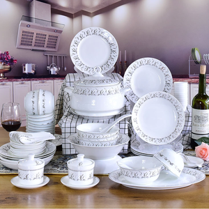 Nhà Máy Bán buôn tinh tế trắng gốm như bộ đồ ăn <span class=keywords><strong>Set</strong></span>, Melamine sang trọng 72 Piece đặt bữa ăn tối - Product Image 3