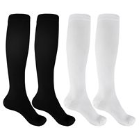 Chaussettes de compression sportives décontractées respirantes à rayures personnalisées avec motif de lettres et logo sur mesure pour hommes