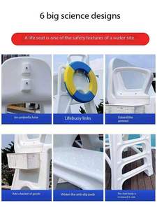 Chaise de surveillance en polyéthylène pour sauveteurs dans les piscines, résistante à la corrosion, aux UV et facile à démonter - Product Image 4
