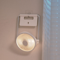 Tragbarer LED-Lüfter für Zuhause, Wiederaufladbarer Desktop-Klappventilator mit USB-Anschluss, Leiser Hängender Mini-Luftkühler