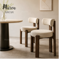 Chaise de restaurant, café, hôtel, style nordique, en bois de frêne antique français, sans accoudoirs, avec dossier, design, en tissu, pour restaurant, café
