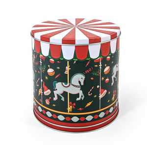 Jinyuanbao Cổ Điển Giáng Sinh Xiếc Âm Nhạc Hộp Cấp Thực Phẩm Tin Lưu Trữ Hộp Với Chất Lượng Cao Tinplate, Món Quà Kỳ Nghỉ Container - Product Image 1