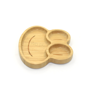 Thân Thiện Với Môi Thỏ Ếch Gấu Động Vật Tấm Tre Hút Chất Lượng Cao Tre Tự Nhiên Trẻ Em Tấm <span class=keywords><strong>Set</strong></span> Spoon Fork Bộ Đồ Ăn - Product Image 6