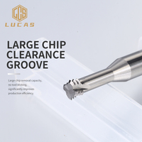 Fraise à trois dents Lucas Tools en alliage tungstène-cobalt revêtu d'AlTiN 60HRC pour machines CNC métalliques ODM OEM