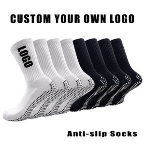Amostra grátis Low MOQ Custom Made Logo Anti Slip Meias Homens Não Slip Grip Futebol Futebol Sock Crew Atlético Esporte Aderência Meias - Product Image 1