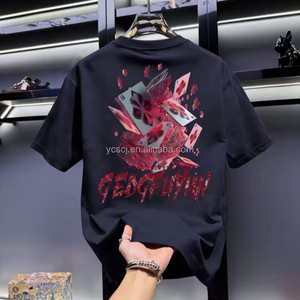 T-shirt Estiva 2026 Nuova Collezione Uomo di Alta Gamma a <span class=keywords><strong>Maniche</strong></span> <span class=keywords><strong>Corte</strong></span> con Ricamo 3D e Stampa, Vestibilità Comoda in Puro Cotone - Product Image 3