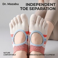 Chaussettes de yoga et de Pilates en coton écologique de luxe, à blocs de couleur, antidérapantes avec picots, pour femmes (lot)