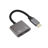 Hub USB de haute qualité 2 en 1 USB C vers PD60W + prise casque 3,5 mm et hub d'accueil USB C pour ordinateur portable Macbook