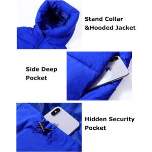 Womens Hooded Quilted <b>Puffer</b> <b>Jacket</b> Mid Length Padded Warm Winter Coat Windproof Outerwear - Product Image 6