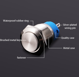 Onlyoa không thấm nước kim loại tạm thời thiết lập lại khóa chốt ON/OFF đẩy <span class=keywords><strong>push</strong></span>-nút chuyển đổi với ánh sáng thiết lập lại - Product Image 6