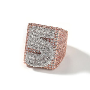 Anillo Personalizado con Letras y Números 2025 de Circonita 5A con Cristales Iced Out para Hombre, Anillos con Piedras Preciosas, Joyería Hip Hop, Joyería Personalizada - Product Image 3