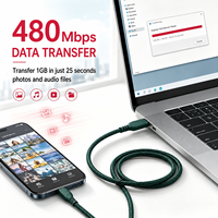 Câble tressé en nylon Togudu Type-C vers Type-C, transfert de données 480 Mbps, charge rapide, cordon universel multi-appareils CC-288