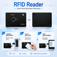 Lector de Tarjetas RFID USB de Escritorio de 125 kHz, T5577 EM4305, Plug & Play, Lector de Tarjetas de Proximidad Inteligente sin Contacto para Control de Acceso