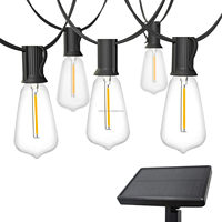 Guirlandes lumineuses solaires étanches pour le camping en plein air avec ampoules LED ST38 incassables