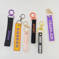 Porte-clés personnalisé en polyester tissé avec logo, « Retirer avant le vol », pour sacs et vêtements, cadeau promotionnel, OEM, faible MOQ