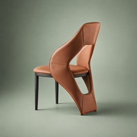 Chaise de salle à manger moderne de luxe léger, portable et durable en cuir PU, au design simple et confortable pour la maison, les restaurants et les hôtels