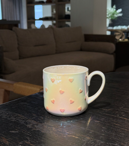 Taza de Cerámica Iridiscente con Corazón en Relieve 3D, Taza de Café para Parejas, Regalo de San Valentín o Boda, Personalizable al por Mayor - Product Image 6