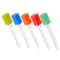Diode LED carrée 2*5*7, double couleur, 257 MM, rouge et bleu, lentille transparente, cathode commune et anode commune, lumière ronde bicolore DIY