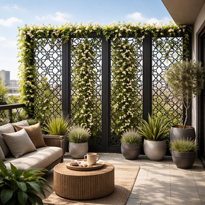 Panel Divisor <span class=keywords><strong>de</strong></span> Jardín WPC para Exteriores, Separador <span class=keywords><strong>de</strong></span> Espacios con Diseño Decorativo, Resistente a <span class=keywords><strong>la</strong></span> Intemperie y Fácil <span class=keywords><strong>de</strong></span> Montar - Product Image 6