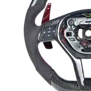 Ajustement pour Mercedes Benz C CLA-SS <span class=keywords><strong>W204</strong></span> C63 W212 W218 W207 W172 SLK volant en Fiber de carbone - Product Image 3