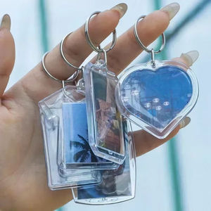 Custom New Style Diy Pu Leather <b>Keychain</b> With Various Shapes Transparent Photo Frame <b>Keychain</b> - Product Image 5