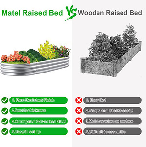 Hot Sale 8 Inch 17 32 <b>Large</b> Metal Elevated Garden Bed Galvanized Flower Pot <b>Box</b> Outdoor Vegetables - Product Image 4