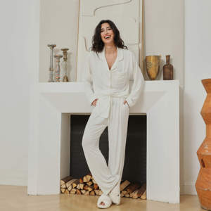 Fung 8002 Pigiama Lungo da Donna in Spandex/Modal per Sposa, Set <span class=keywords><strong>di</strong></span> Abbigliamento da <span class=keywords><strong>Notte</strong></span> - Product Image 1