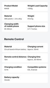 Ulanzi-Palo para selfies MA09 1,8 m, trípode portátil, soporte de control remoto con tornillo de 1/4 pulgadas para <span class=keywords><strong>iPhone</strong></span> 16, 15, <span class=keywords><strong>14</strong></span>, 13 <span class=keywords><strong>Pro</strong></span> <span class=keywords><strong>Max</strong></span> - Product Image 4