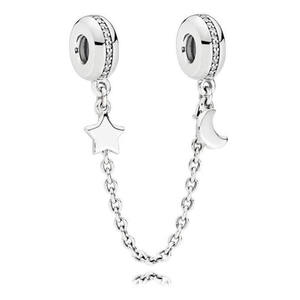 Chaîne de sécurité DIY HaYa en argent S925, connecteur de bijoux polyvalent couronne étoile lune minimaliste antidérapant - Product Image 3