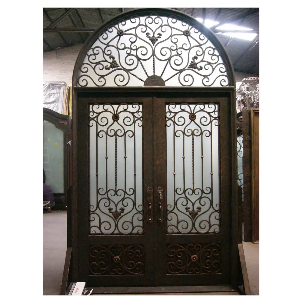 Prima porte in ferro battuto schermo di sicurezza cancello singolo disegni porte di Design griglia casa anteriore