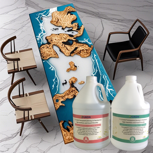 <span class=keywords><strong>Resina</strong></span> Epossidica <span class=keywords><strong>Trasparente</strong></span> Cristallina per Colate Profonde a Bassa Viscosità per Realizzare Tavoli Effetto Fiume in Legno - Product Image 2