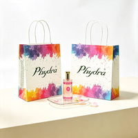 Sacs cadeaux en papier personnalisés en gros, design éclaboussures d'aquarelle, sacs de shopping pour boutiques, emballage pour parfums et cosmétiques