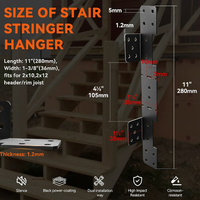 Support de fixation pour poutre d'escalier noir, robuste, calibre 18, réglable, très demandé
