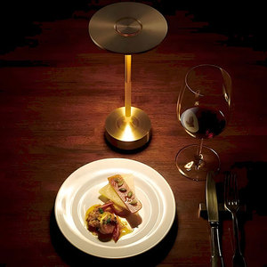 Joystar métal USB charge contrôle tactile moderne luxe or chevet veilleuse Restaurant sans fil Rechargeable LED lampe de table - Product Image 4