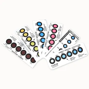 Factory Direct Supply Moisture Strips 6 Dots Humidity Indicators Label And Sensitive Color Change Humidity Indicator Card