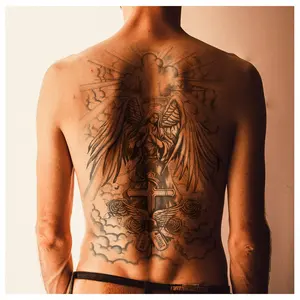 Customized High Quality Harmless full back Temporary tattoo sticker Waterproof Fashion And Lasting