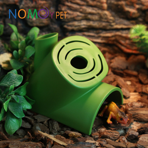 NOMOYPET <span class=keywords><strong>Prix</strong></span> d'usine, abri en plastique vert imitation bois pour reptiles, boîte de cachette pour serpent, lézard, caméléon - Product Image 3