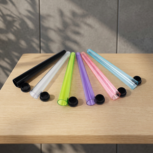 Colorful <b>Plastic</b> Disposable Cigarette Filter Tubes With Caps Round Simple Style <b>Storage</b> Use - Product Image 1
