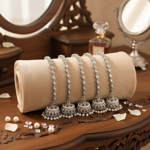 Jewelemarket Silver Plated White Fashion Jewelry <b>Set</b> with <b>Crystal</b> Stones and Pearls Bangles Size 2.4 - Product Image 3