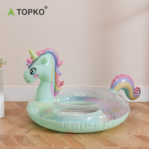 Topko Thân Thiện Với Môi PVC Kid Dành Cho Người Lớn <span class=keywords><strong>Unicorn</strong></span> Hình Dạng Inflatable Có Thể Gập Lại Hồ Bơi Float Cho Mùa Hè Ngoài Trời Kid Bơi Vòng - Product Image 4