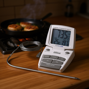 Digital Thermo <b>Timer</b> With Probe For Kitchen Cooking And Grilling - Product Image 3
