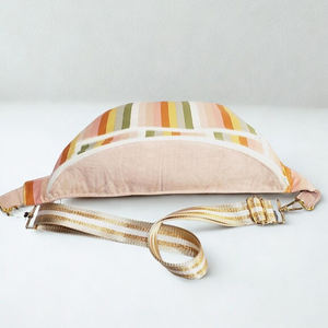 特大クロスボディスリングバッグファニーパック女性用チェストバッグストライプコットントラベルスリングバッグ - Product Image 3